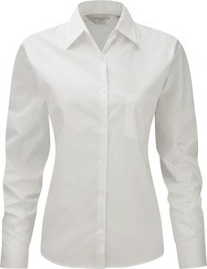 Russell Collection RU936F - Ladies Long Sleeve Pure Cotton Easy Care Poplin Shirt