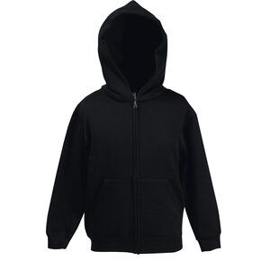 Fruit of the Loom SS225 - Classic 80/20 kids hooded sweatshirt jacket Black