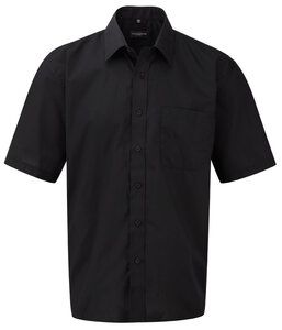Russell Collection J935M - Short sleeve polycotton easycare poplin shirt Black