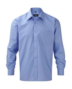 Russell Europe 934M - Longsleeve Poplin Shirt Corporate Blue