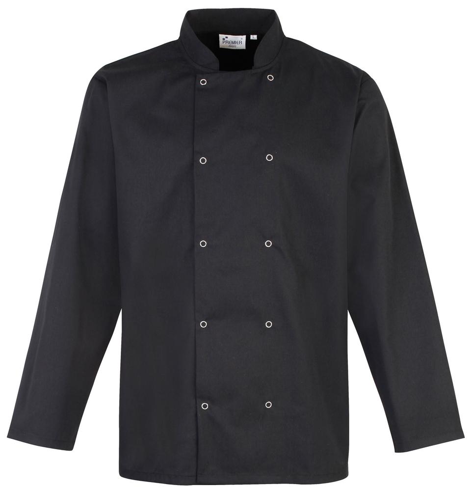 Premier PR665 - Unisex Long Sleeve Stud Front Chef's Jacket