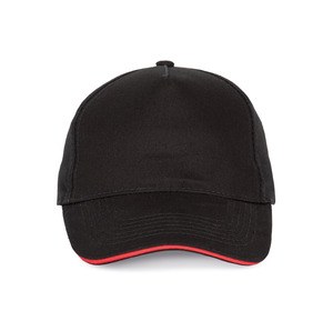 K-up KP124 - SANDWICH PEAK CAP - 5 PANELS Black / Red