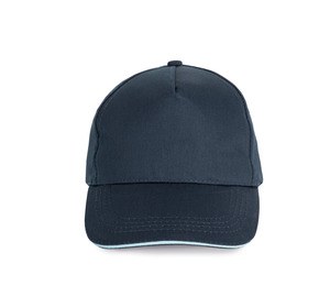 K-up KP130 - SANDWICH PEAK CAP - 5 PANELS Navy / Sky Blue