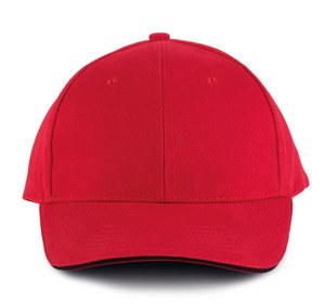 K-up KP011 - ORLANDO - MEN'S 6 PANEL CAP Red / Black