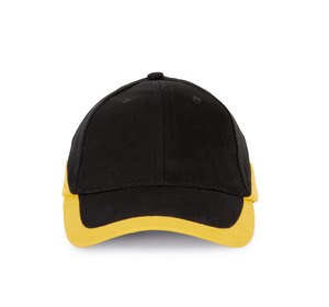 K-up KP045 - RACING - BI-COLOUR 6 PANEL CAP Black / Yellow