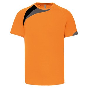 ProAct PA437 - KIDS' SHORT SLEEVE SPORTS T-SHIRT Orange / Black / Storm Grey