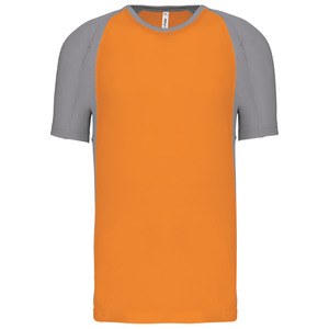 ProAct PA467 - MEN'S BICOLOUR SHORT SLEEVE CREW NECK T-SHIRT Orange / Fine Grey