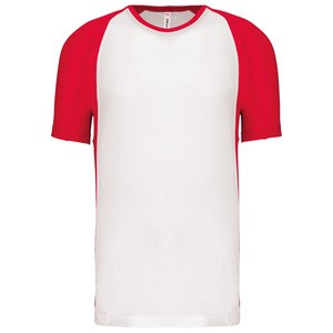 ProAct PA467 - MEN'S BICOLOUR SHORT SLEEVE CREW NECK T-SHIRT White / Red