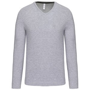Kariban K358 - MEN'S LONG SLEEVE V-NECK T-SHIRT Oxford Grey
