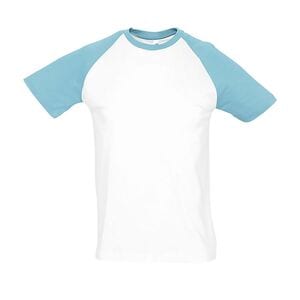 SOL'S 11190 - Funky Men's Two Colour Raglan Sleeve T Shirt Blanc / Atoll