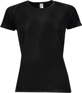 SOL'S 01159 - SPORTY WOMEN Raglan Sleeve T Shirt Black