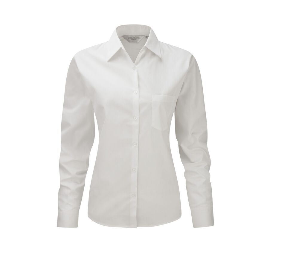 Russell Collection JZ36F - Women's 100% Cotton Poplin Shirt