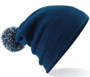 Beechfield BF450 - Beanie with Pompom French Navy/Light Grey