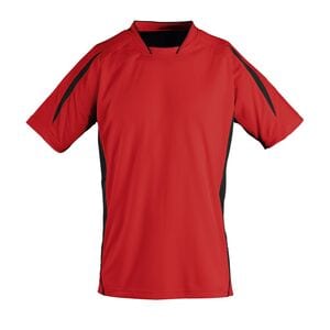 SOL'S 01638 - MARACANA 2 SSL Adults' Finely Worked Short Sleeve Shirt Red / Black
