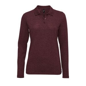 SOL'S 02083 - Perfect Lsl Women Long Sleeve Piqué Polo Shirt Heather oxblood