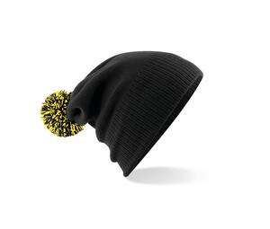 Beechfield BF450 - Beanie with Pompom Black / Yellow