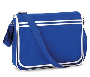 Bag Base BG710 - Retro Messenger Bag Adjustable Shoulder Strap Bright Royal / White