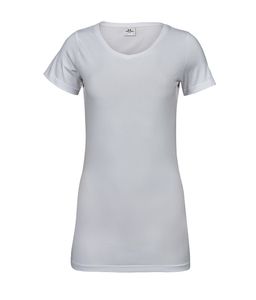 Tee Jays TJ455 - Womens fashion stretch tee extra length White