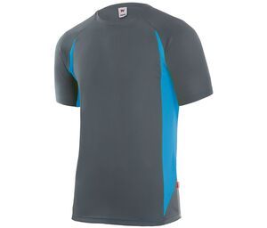 VELILLA V5501 - Two-tone technical T-shirt Grey / Sky Blue