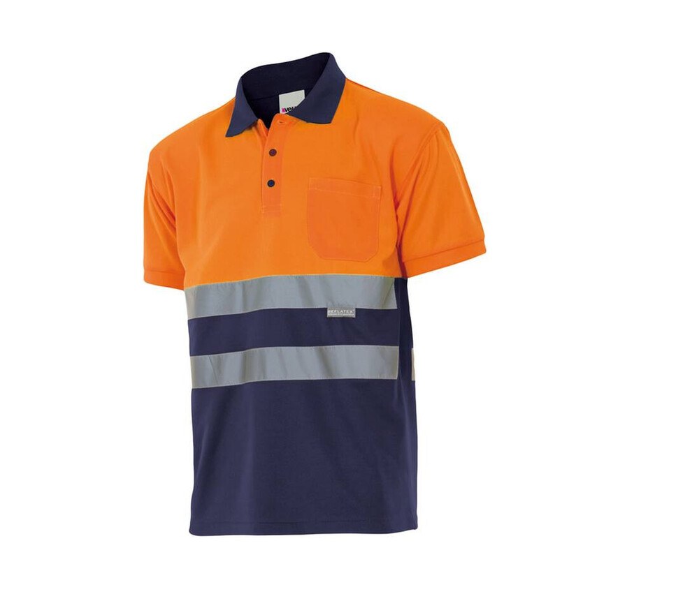 VELILLA VL173 - TWO-TONE SHORT-SLEEVED HIGH-VISIBILITY POLO SHIRT