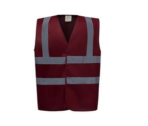 Yoko YK100 - High visibility 2 b&b vest (HVW100CH) Maroon