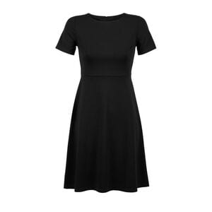 NEOBLU 03171 - Camille Short Sleeve Midi Dress Deep Black