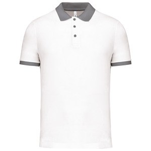 Proact PA489 - Men's performance piqué polo shirt White / Sporty Grey