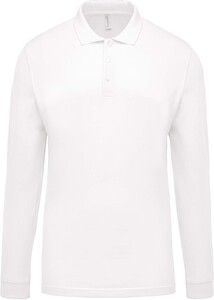 Kariban K256 - Men's long-sleeved piqué polo shirt White
