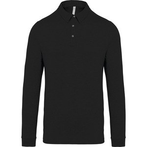 Kariban K264 - Men's long sleeved jersey polo shirt Black