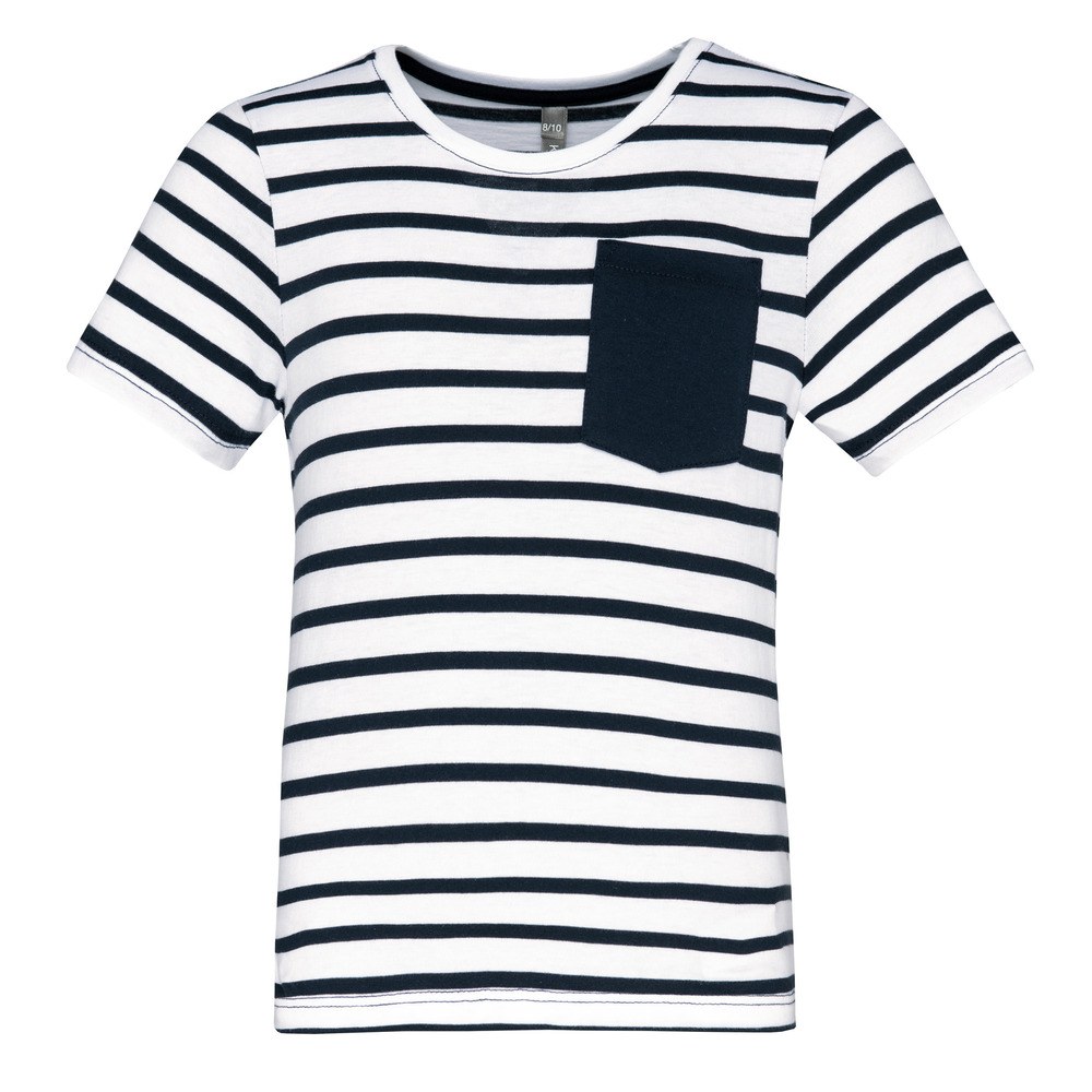 Kariban K379 - Kids' striped short sleeve sailor t-shirt with pocket