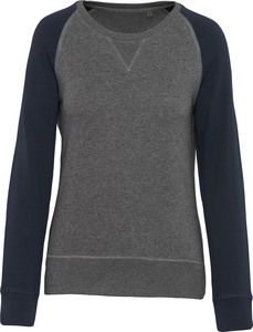 Kariban K492 - Womens organic two-tone round neck sweatshirt with raglan sleeves