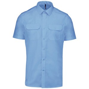 Kariban K503 - Men's short-sleeved pilot shirt Sky Blue
