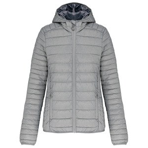 Kariban K6111 - Ladies' lightweight hooded down jacket Marl Silver