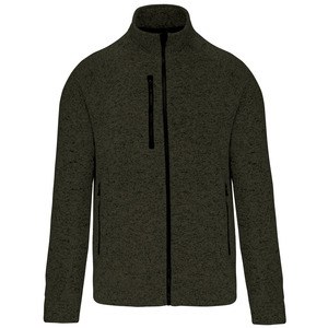 Kariban K9106 - Men's mottled zipped jacket Dark Khaki Melange