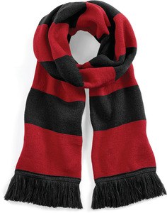 Beechfield B479 - Stadium striped men's scarf Black / Classic Red