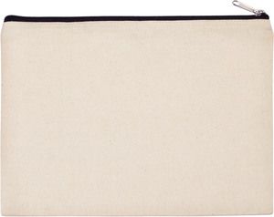 Kimood KI0722 - Canvas cotton pouch - large model Natural / Black