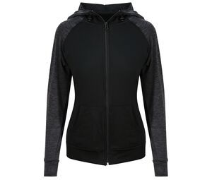 Just Cool JC058 - Women's contrast sweatshirt Black / Black Slate Melange