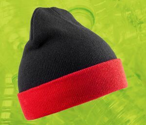 Result RC930X - Recycled acrylic beanie with contrast flap