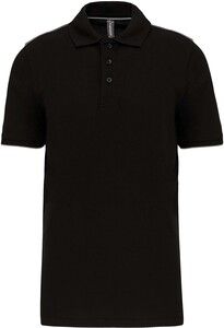 WK. Designed To Work WK270 - Men's short-sleeved contrasting DayToDay polo shirt Black / Silver
