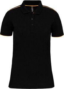 WK. Designed To Work WK271 - Ladies' short-sleeved contrasting DayToDay polo shirt Black / Yellow
