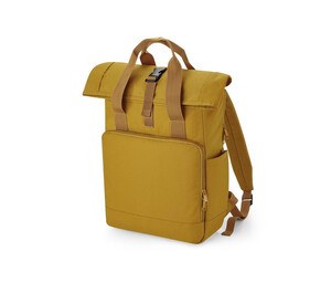 BAG BASE BG118L - RECYCLED TWIN HANDLE ROLL-TOP LAPTOP BACKPACK Mustard