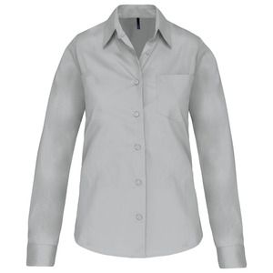 Kariban K542 - LADIES' LONG SLEEVE EASY CARE COTTON POPLIN SHIRT Snow Grey