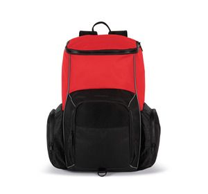Kimood KI0176 - Recycled waterproof sports backpack with object holder Red / Black