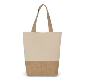 Kimood KI0298 - Shopping bag in cotton and bonded jute threads Natural