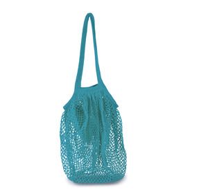 Kimood KI0285 - Cotton mesh grocery bag Turquoise