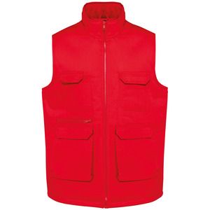 WK. Designed To Work WK607 - Unisex padded multi-pocket polycotton vest Red
