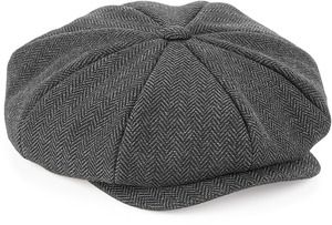 Beechfield B628 - HERITAGE BAKER BOY CAP Charcoal Herringbone