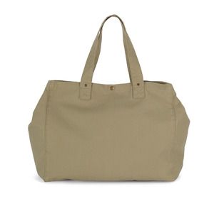 Kimood KI3208 - Faded cotton shopping bag Washed Olive Gray