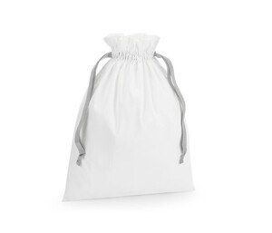 WESTFORD MILL WM121 - COTTON GIFT BAG WITH RIBBON DRAWSTRING Soft White / Light Grey
