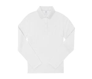 B&C BCW464 - Ladies' long sleeve 210 poloshirt White
